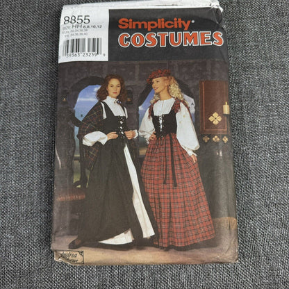 Costume Sewing Pattern Misses Sz HH 6-12 Simplicity 8855 Renaissance Halloween