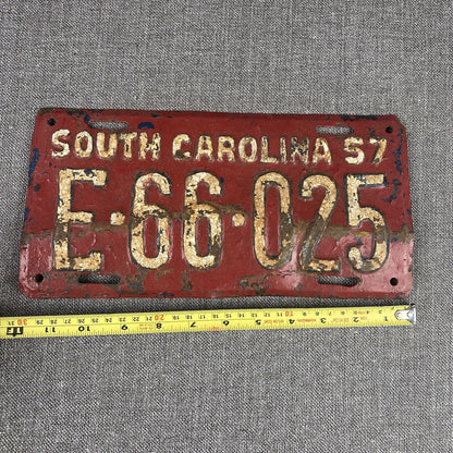 1957 SOUTH CAROLINA license plate Vintage antique auto tag