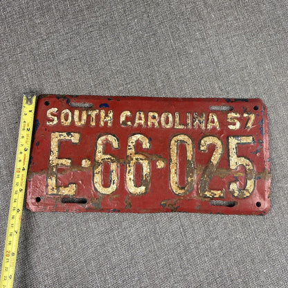 1957 SOUTH CAROLINA license plate Vintage antique auto tag