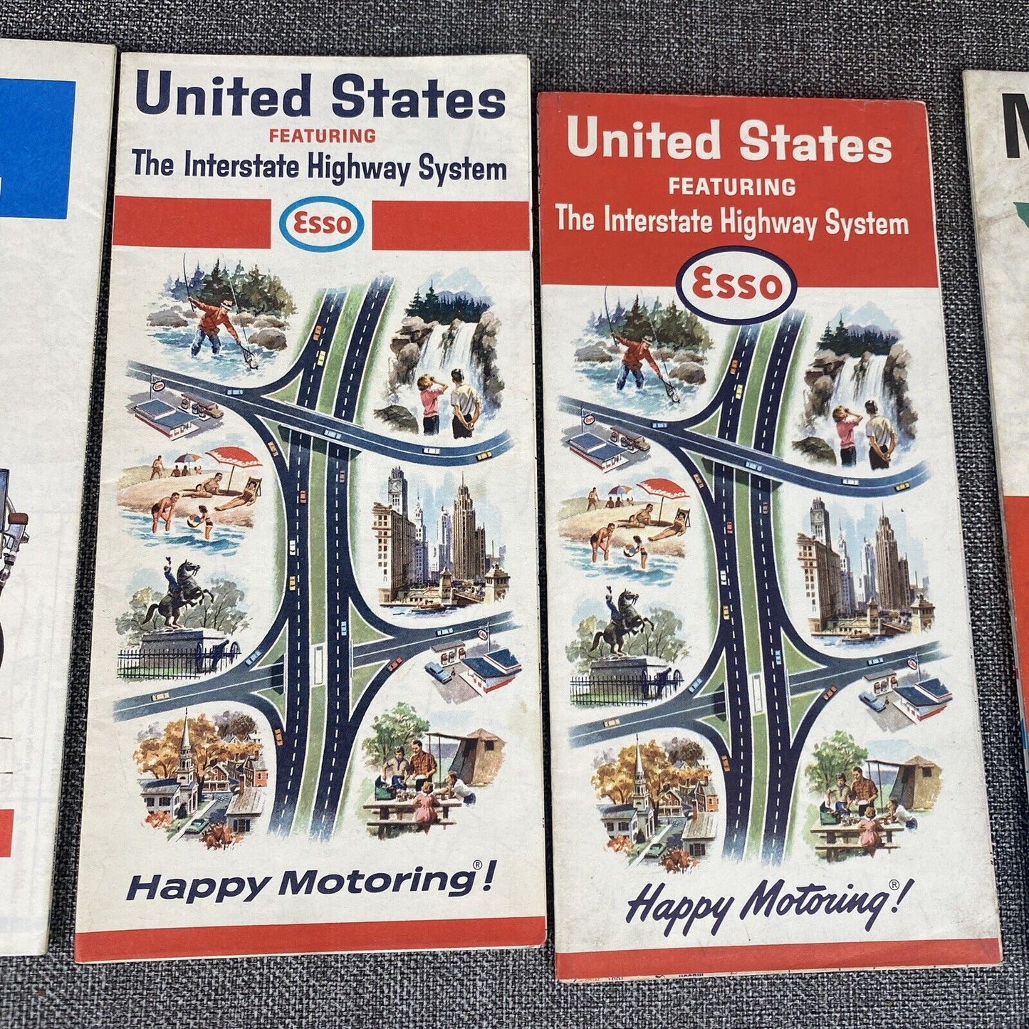 Lot of 13 Vintage Shell Road Maps 1970s  United States Shell, Exon, Esso