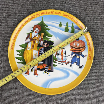 McDonalds Plate Big Mac Captures A Snowman Twin Melamine Plate 9.75 Inch