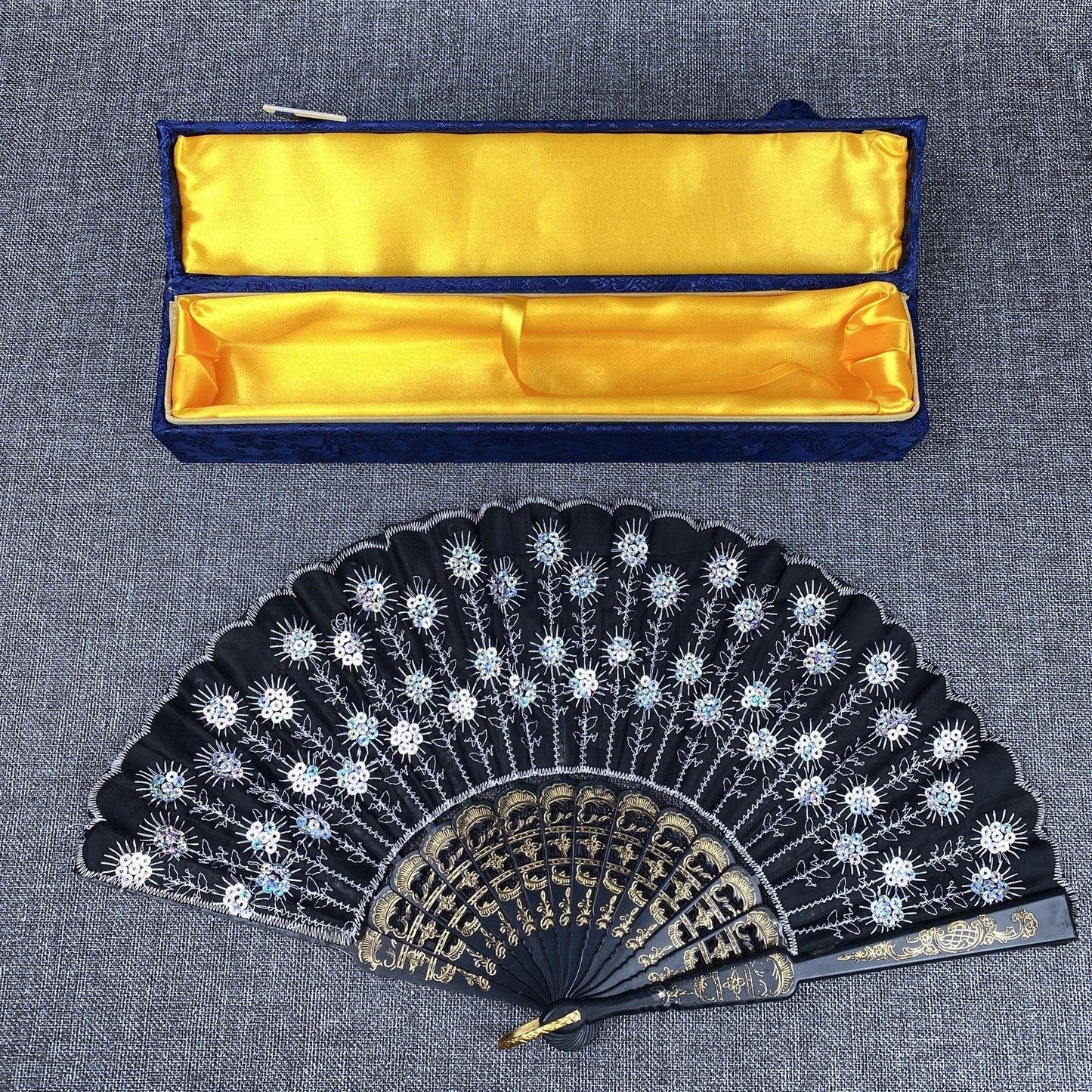 Vintage Japanese Folding Fan Traditional Dance 16"