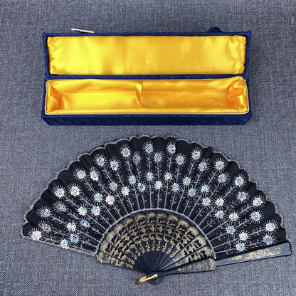 Vintage Japanese Folding Fan Traditional Dance 16"