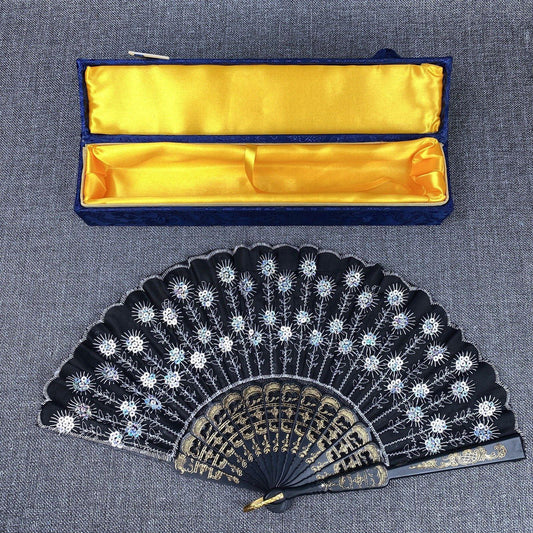 Vintage Japanese Folding Fan Traditional Dance 16"