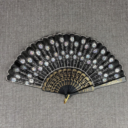 Vintage Japanese Folding Fan Traditional Dance 16"