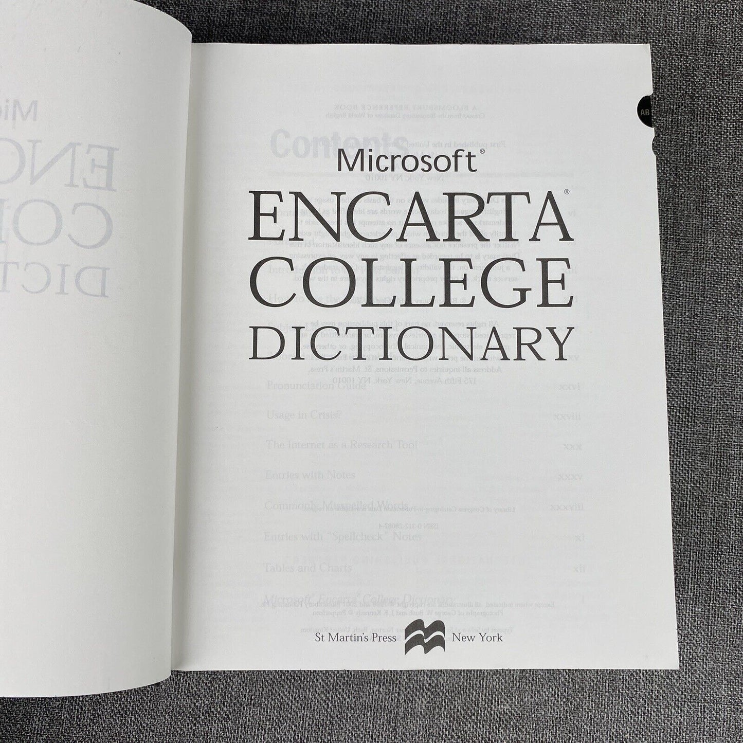 Microsoft Encarta College Dictionary First Dictionary For Internet Age 2001