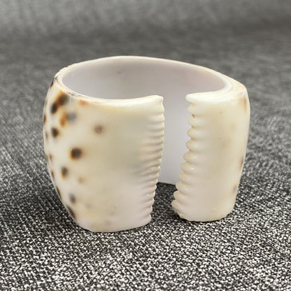 Set of 6 Vintage Napkin Rings Holders Tiger Cowrie Shell