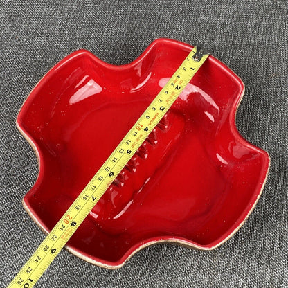 Vintage MCM Ashtray Pottery Red Brown USA 8.5" Wide