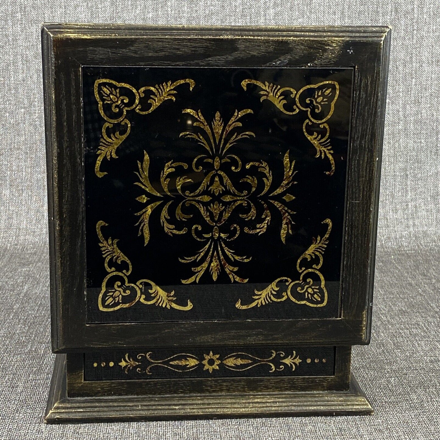 Vintage Wooden Gothic Storage Box Whimsigoth, Dark Academia 9"x9"x3"