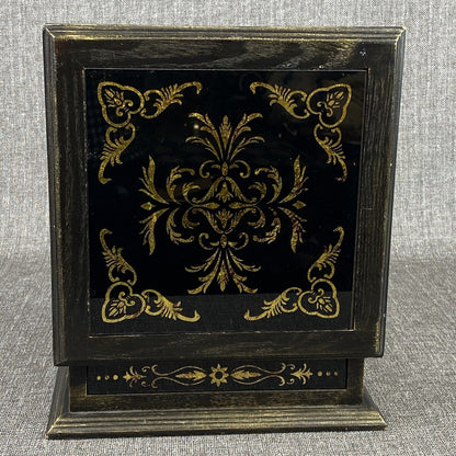 Vintage Wooden Gothic Storage Box Whimsigoth, Dark Academia 9"x9"x3"