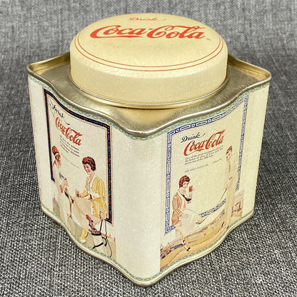 Retro Print "Drink Coca-Cola" "Have a Coke" Flip Top Storage Tin 1999