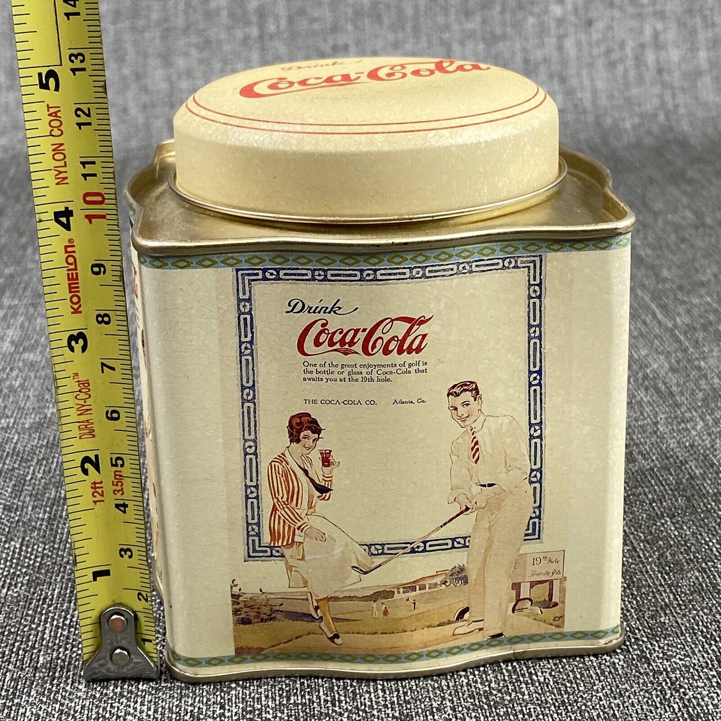 Retro Print "Drink Coca-Cola" "Have a Coke" Flip Top Storage Tin 1999