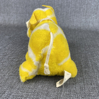 Vintage Eden Wind-Up Musical Yellow Cow Plush Toy Head Moves - Works! VIDEO