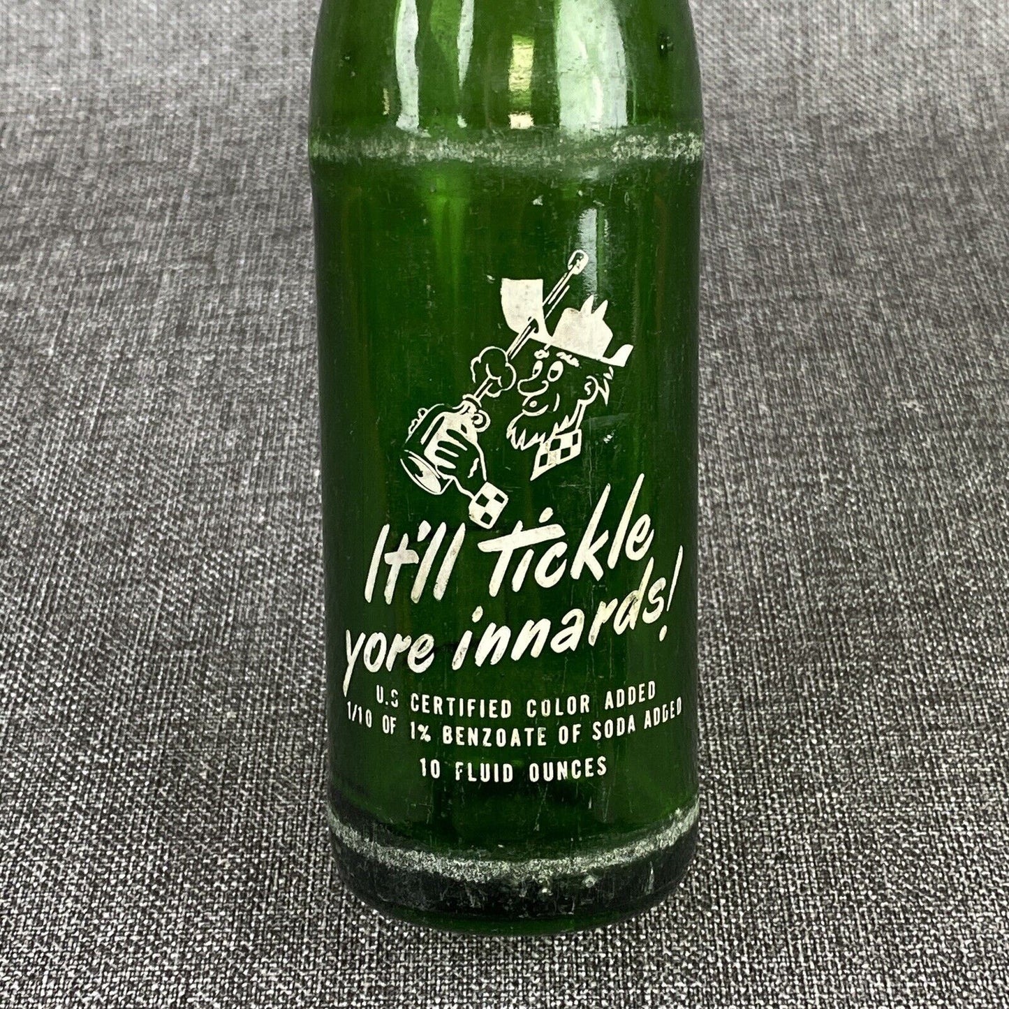 Vintage Mountain Dew 10oz Hillbilly Glass Bottle “It'll Tickle Yore Innards”Soda