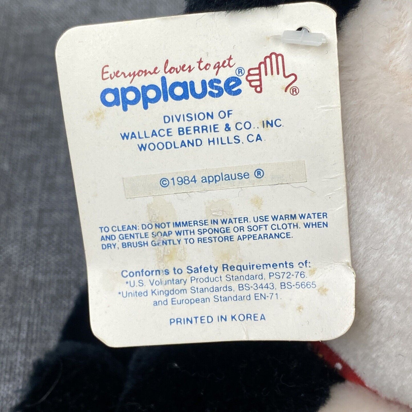 Vintage Dakin Panda Bear Black and White Plush Stuffed Animal Toy Applause 8”