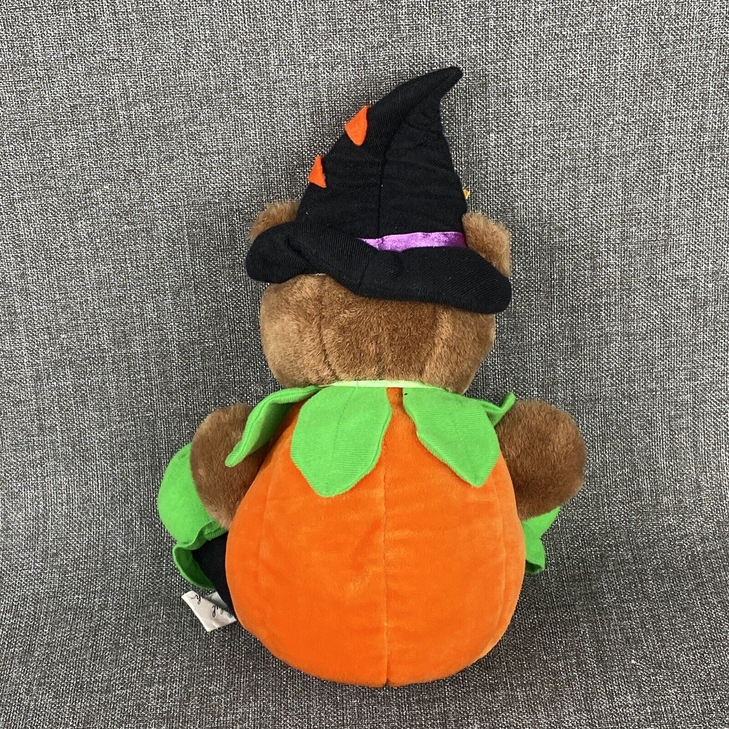 Vintage 1988 Chrisha Creations Halloween Playful Plush Pumpkin Teddy Bear 12"