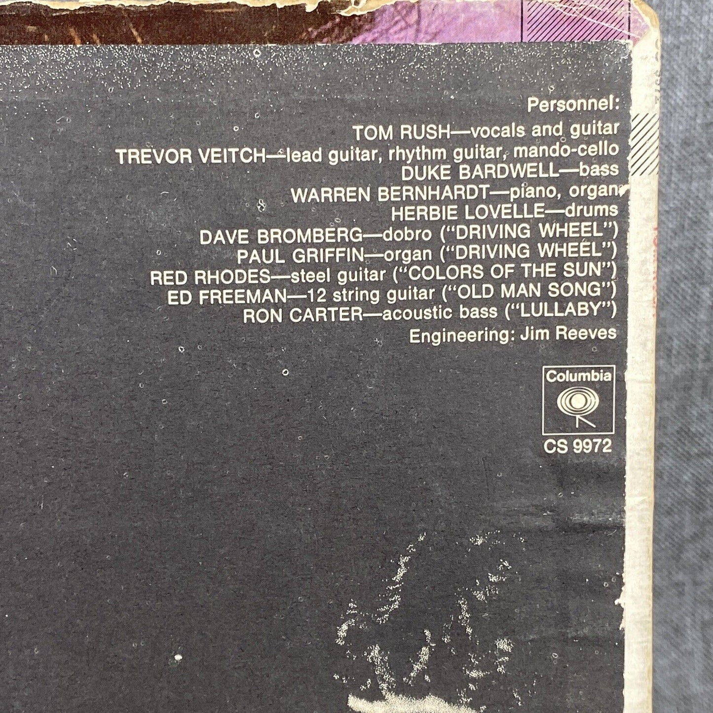 Tom Rush - Self Titled - 1970 Vinyl LP Record Album