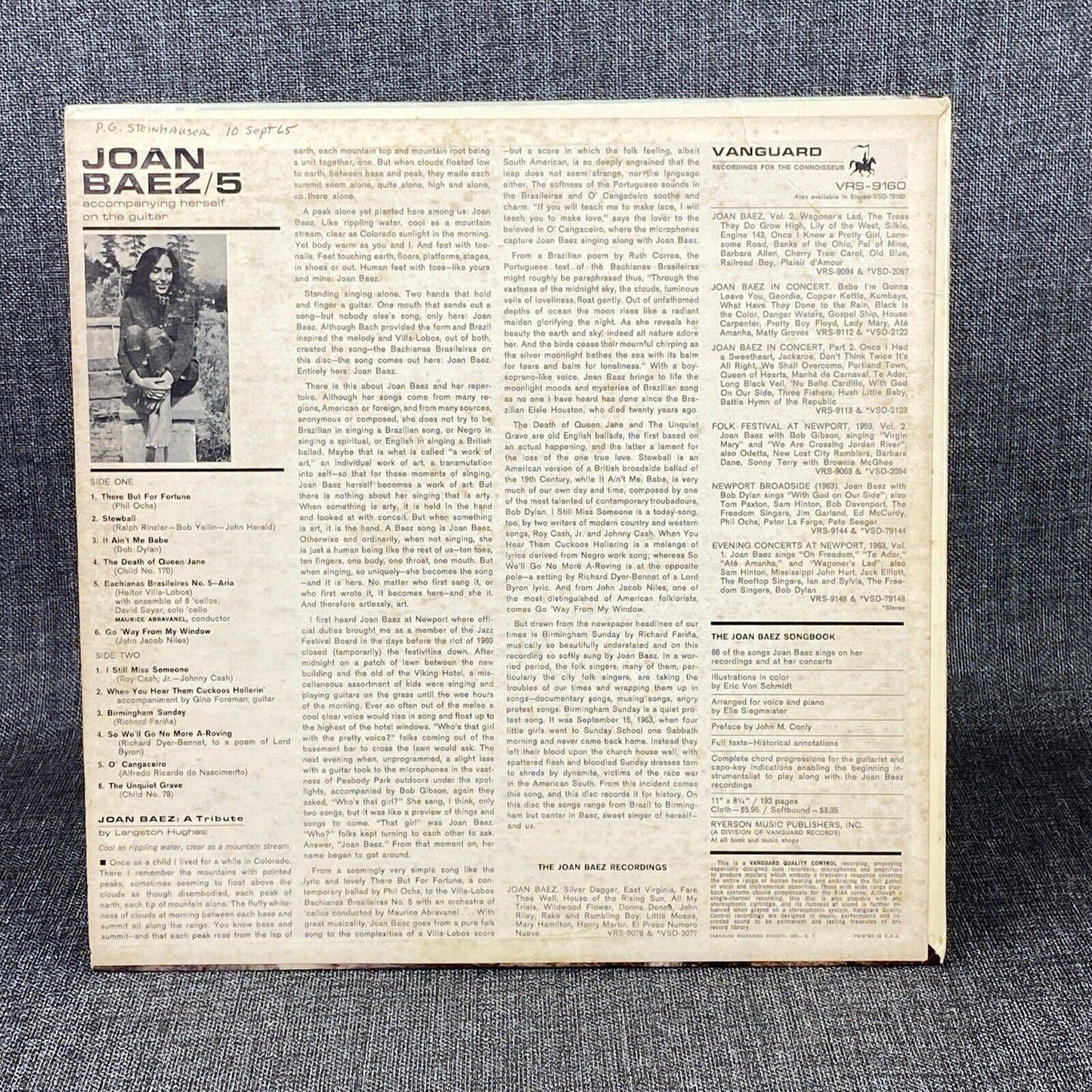 Joan Baez 5 Vanguard VRS-9160 Vinyl LP