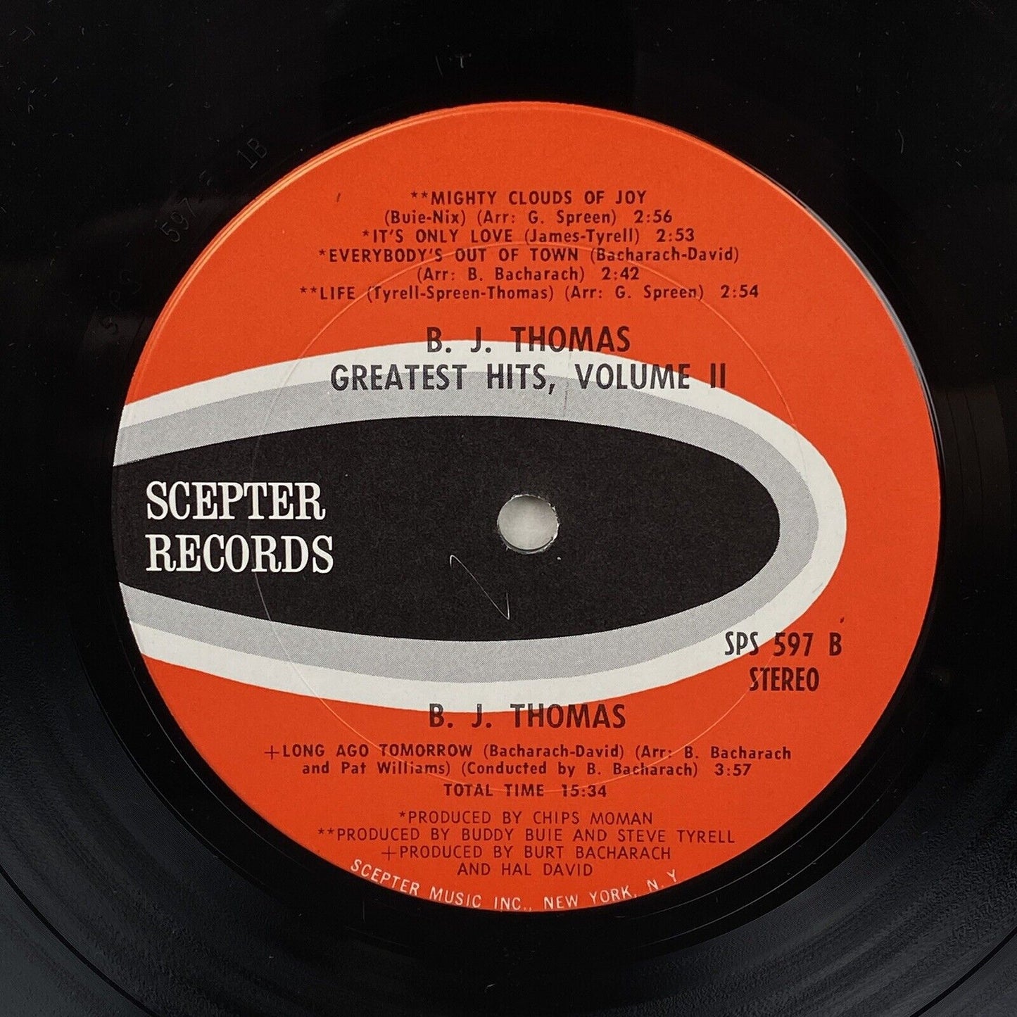 Greatest Hits Vol 2 LP Record Vinyl B.J. Thomas 597