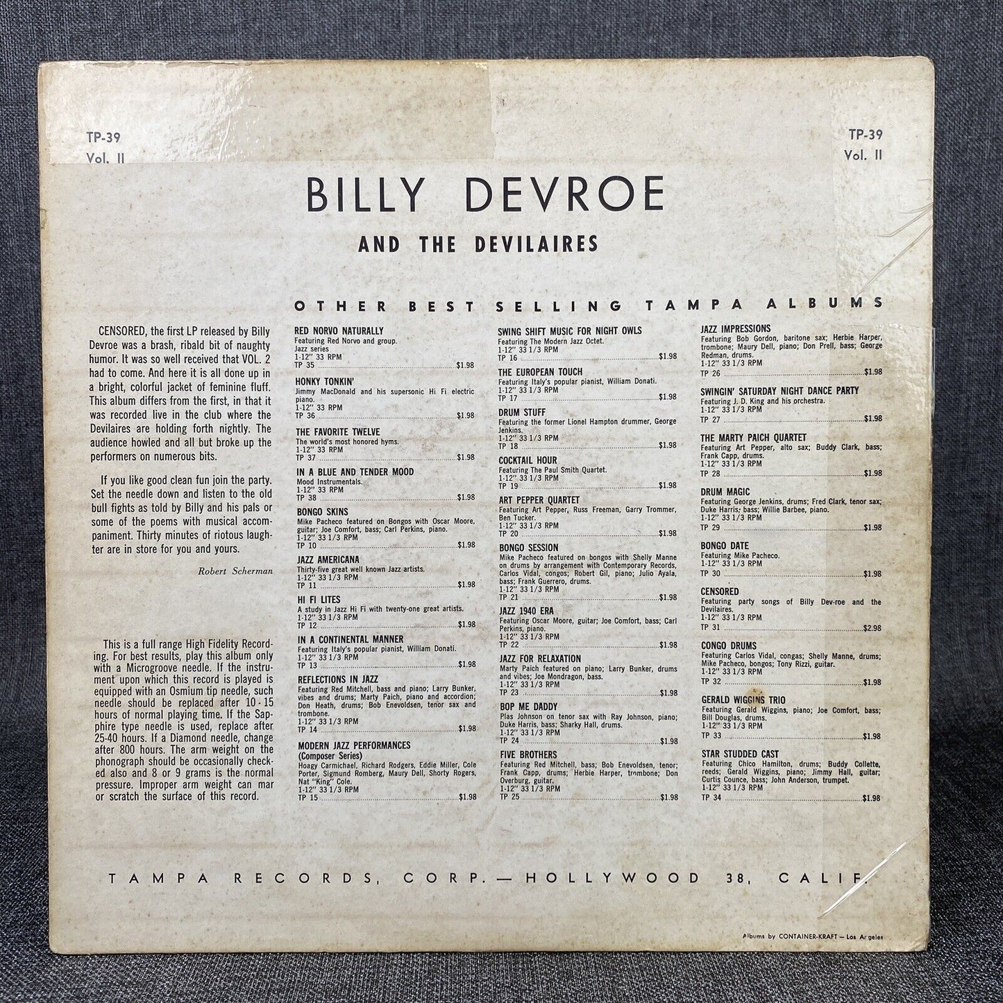 Billy Devroe and The Devilaires 1970'sVinyl Vol II