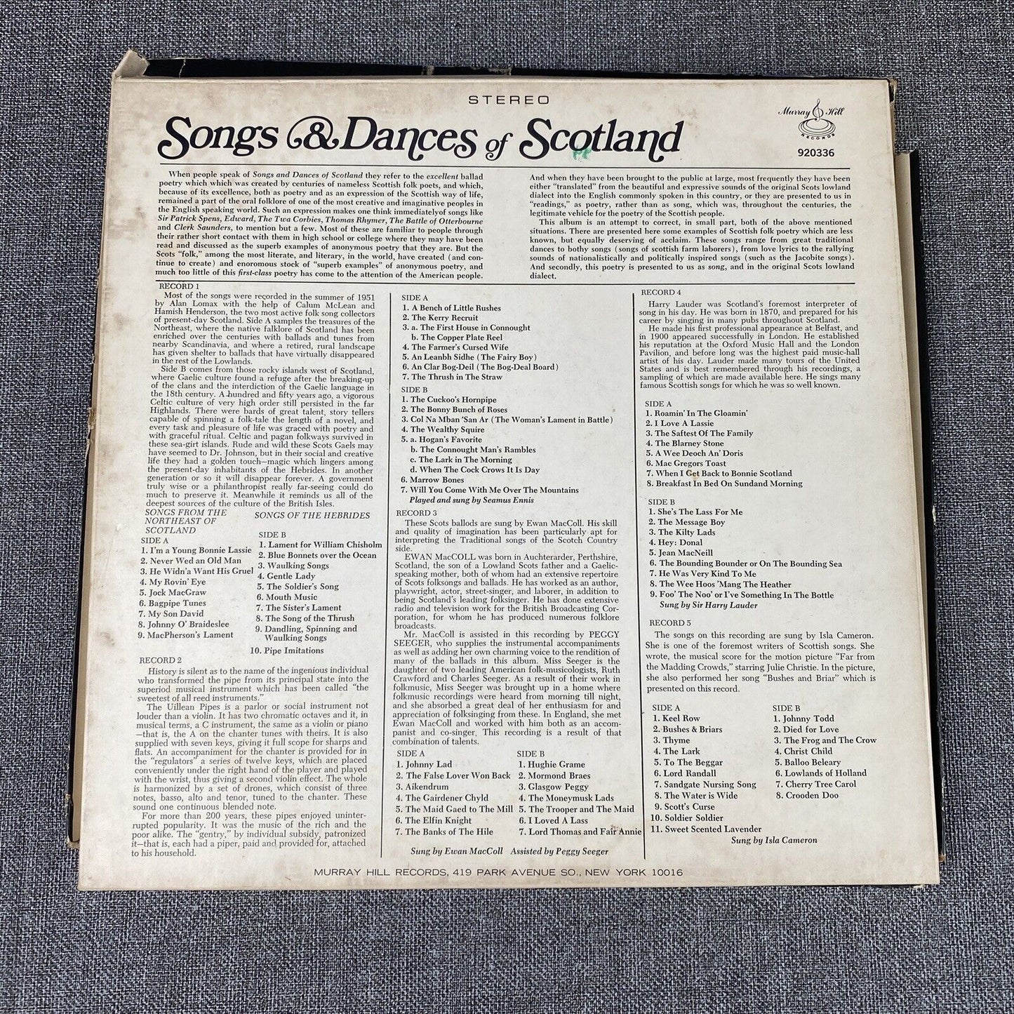Songs & Dances of Scotland - Murray Hill 5 LP Vinyl Box Set