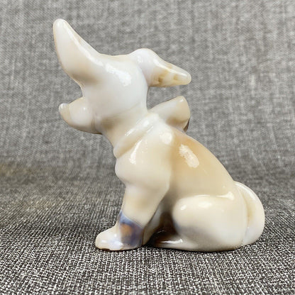 Vintage Slag Glass Cow Figurine 3.5" Tall