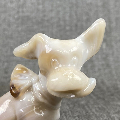 Vintage Slag Glass Cow Figurine 3.5" Tall