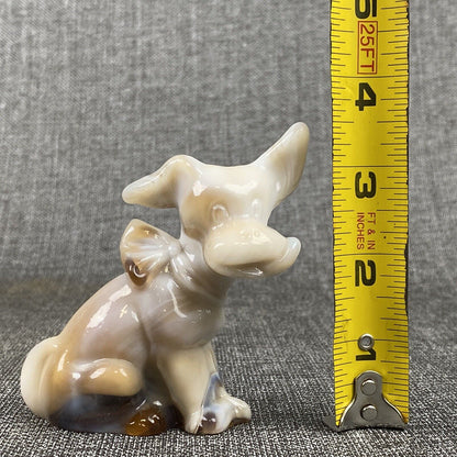 Vintage Slag Glass Cow Figurine 3.5" Tall