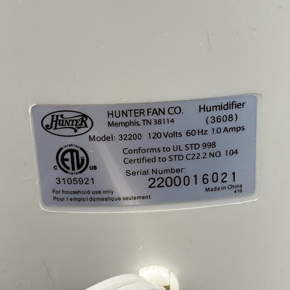 Hunter Humidifier 32200 Evaporative Tested and Working