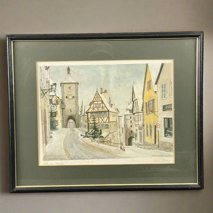 Vintage Hans Potrebny Rotenburg Germany Framed Print (READ) 21"x17" Framed