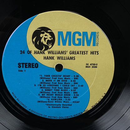 24 of HANK WILLIAMS Greatest Hits Best LP country vinyl MGM Records STEREO 2LP