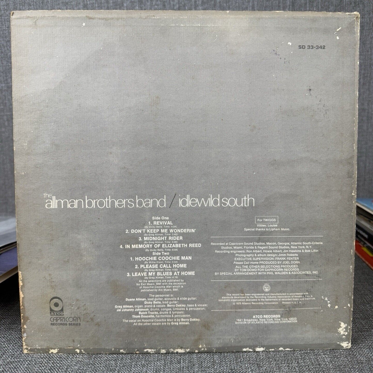 The Allmann Brothers - Idlewild South Vinyl Record