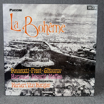 Puccini La Boheme Berlin Philharmonic Orchestra H. von Karajan 2 Vinyls w/Book