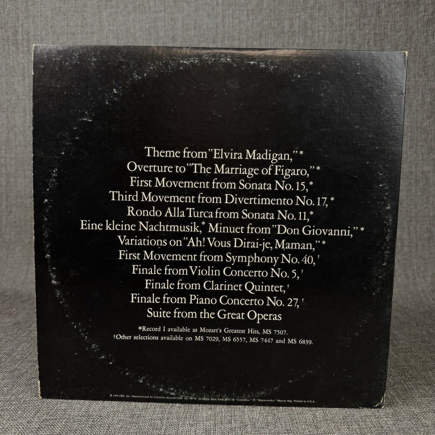 Mozart The Greatest Hits 2 Vinyl Records 1972 CBS Inc
