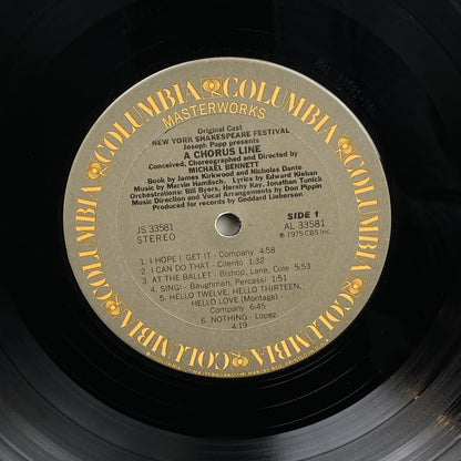 A Chorus Line Broadway Musical M. Bennett Columbia Masterworks Vinyl Record 1975