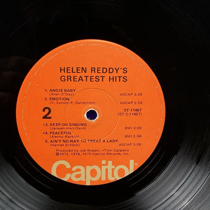 Helen Reddy's Greatest Hits Vinyl LP Capitol Records 1975