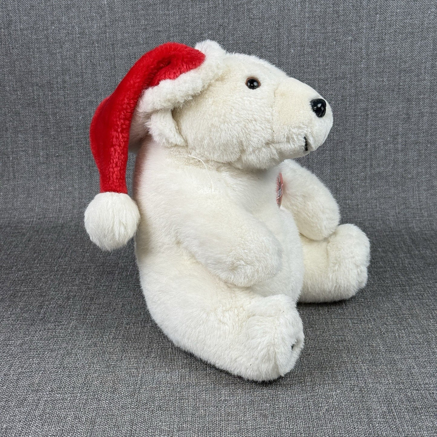Vintage Coca Cola Polar Bear Plush 1993 Christmas Santa Hat 11" tall
