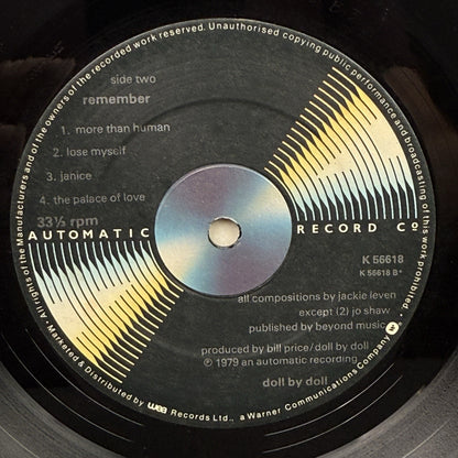 Doll By Doll - Remember 1979 Vinyl Record , Psychedelic Rock - EXCELLENT