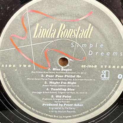 Linda Ronstadt Simple Dreams 1977 vinyl record - EXCELLENT