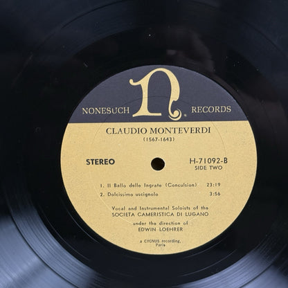 Claudio Monteverdi Vocal and Instrumental Vinyl Records lot of 2 - NEAR MINT