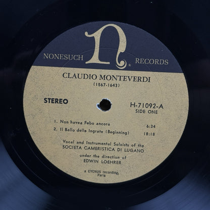 Claudio Monteverdi Vocal and Instrumental Vinyl Records lot of 2 - NEAR MINT