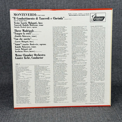 Claudio Monteverdi Vocal and Instrumental Vinyl Records lot of 2 - NEAR MINT