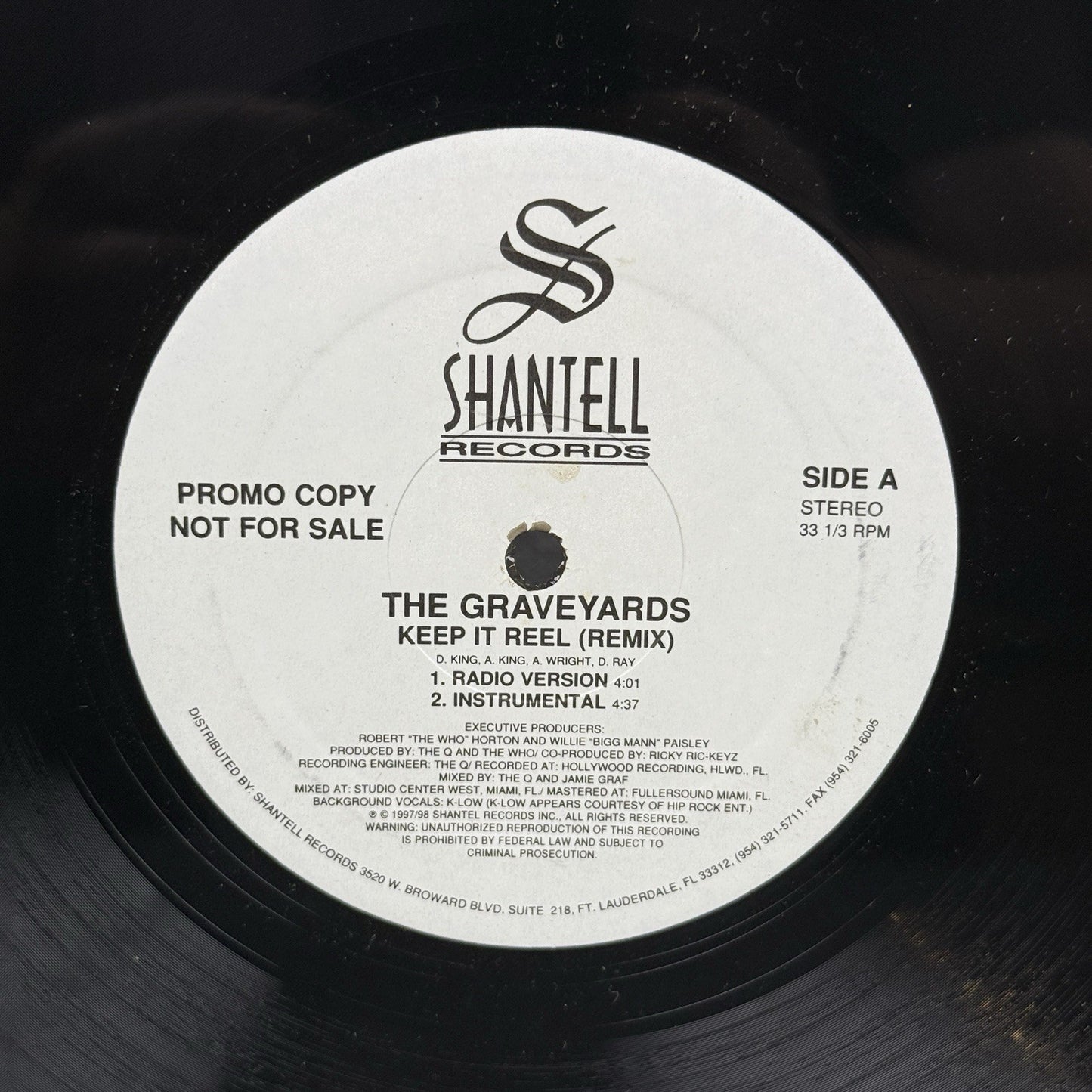 The Graveyards Keep it Reel 1997 Vinyl Record PROMO COPY - EXCELLENT