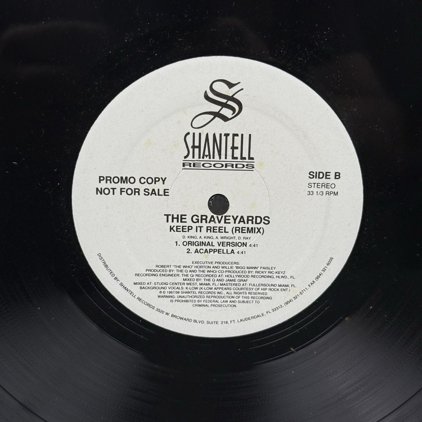 The Graveyards Keep it Reel 1997 Vinyl Record PROMO COPY - EXCELLENT