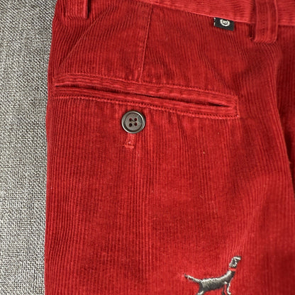 Chaps Ralph Lauren Corduroy Pants Women's 32" x 26" Dog Black Lab Embroidered