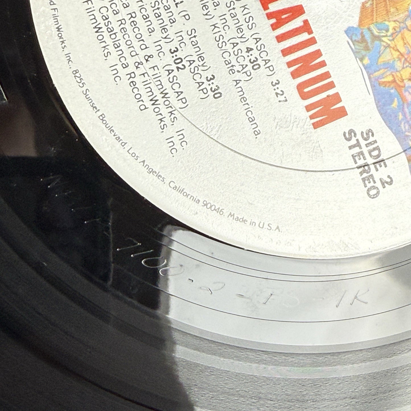 KISS 1978 Double Platinum Vinyl LP Record - VERY GOOD+
