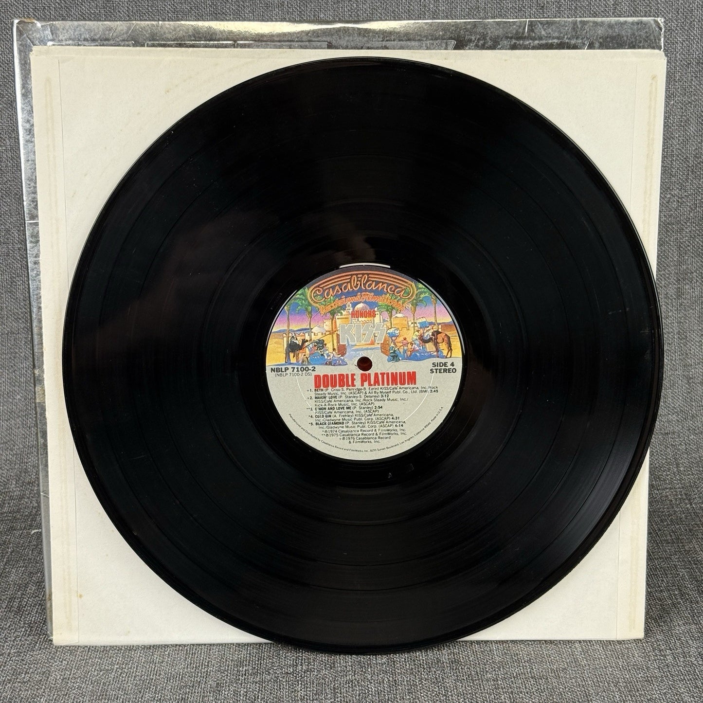 KISS 1978 Double Platinum Vinyl LP Record - VERY GOOD+