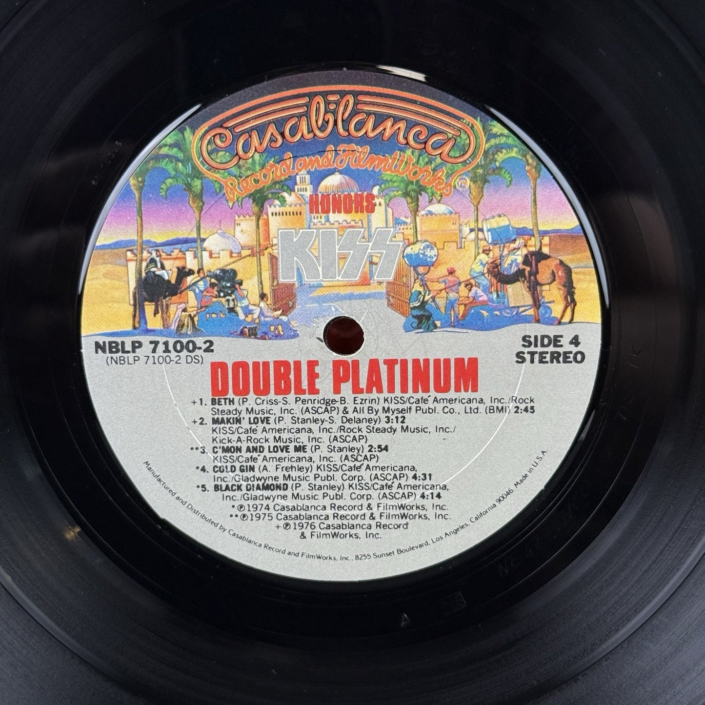 KISS 1978 Double Platinum Vinyl LP Record - VERY GOOD+