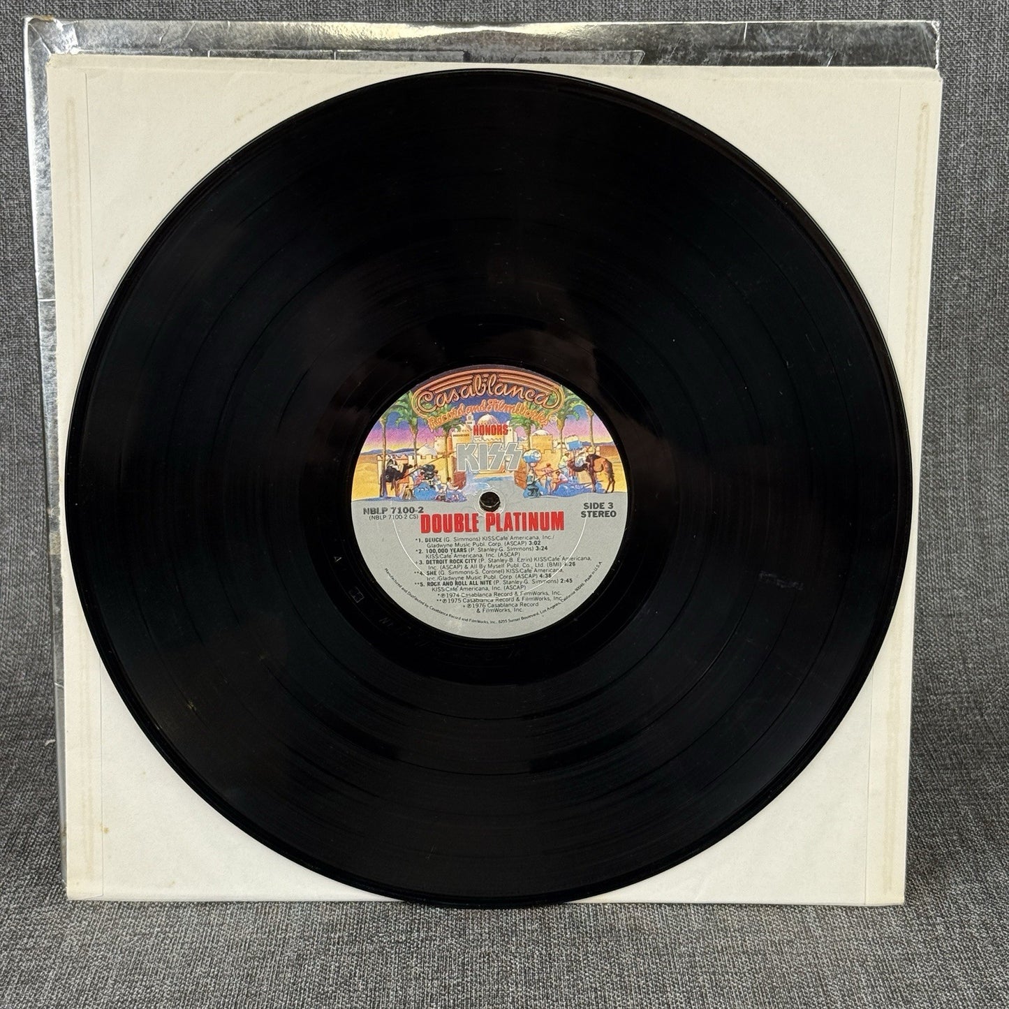 KISS 1978 Double Platinum Vinyl LP Record - VERY GOOD+