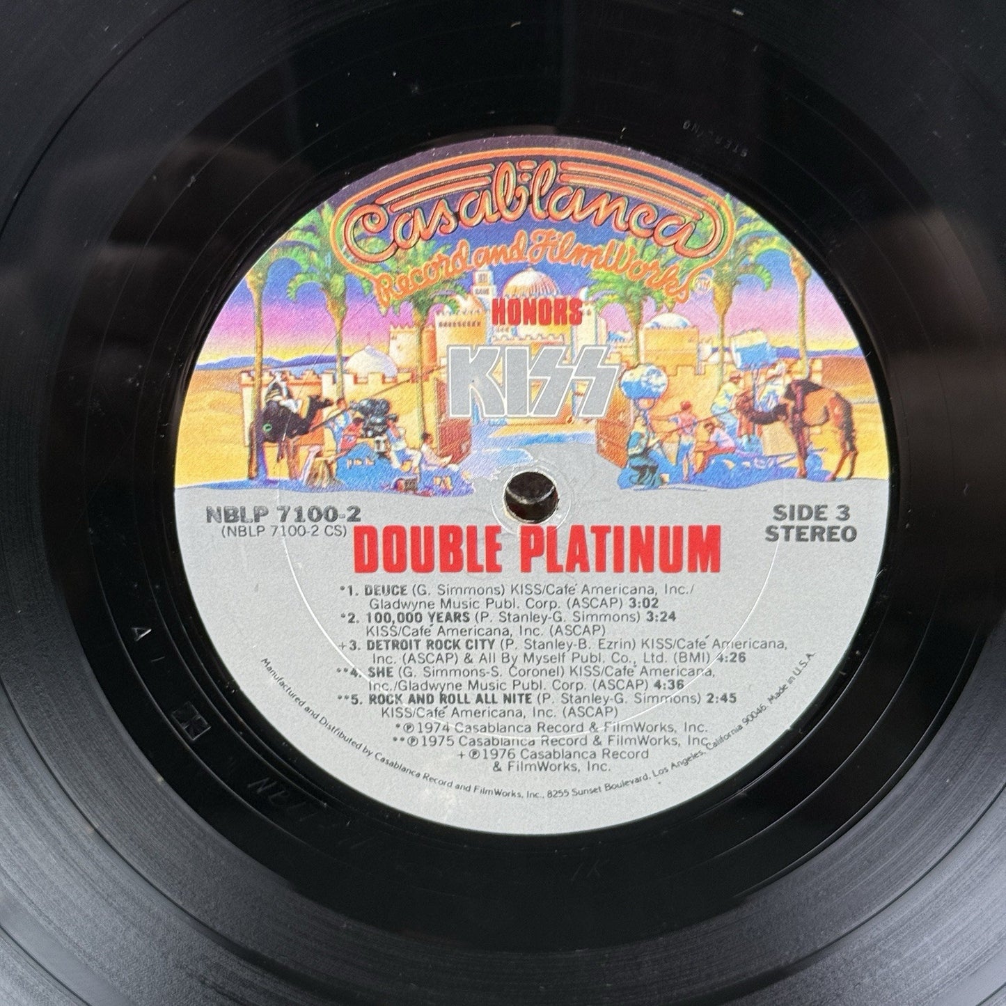 KISS 1978 Double Platinum Vinyl LP Record - VERY GOOD+